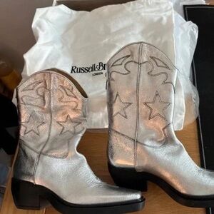 Russell & Bromley Silver Western Boots